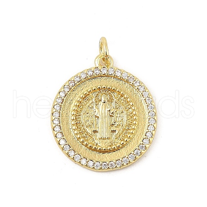 Brass Micro Pave Cubic Zirconia Pendants KK-P300-06G-1