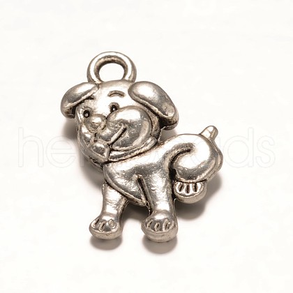 Tibetan Style Alloy Puppy Pendants PALLOY-ZN48262-AS-RS-1