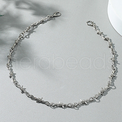 Alloy Barbed Wire Link Chain Necklaces FS-WG27EAE-01-1