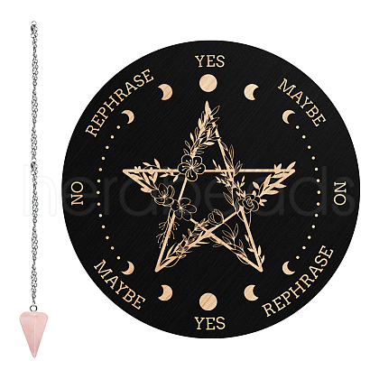 CRASPIRE 1Pc Cone/Spike/Pendulum Natural Rose Quartz Stone Pendants DIY-CP0007-74I-1
