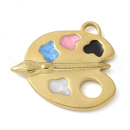 304 Stainless Steel Enamel Pendants STAS-L277-04G-1