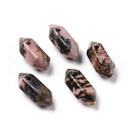 Natural Rhodonite Double Terminal Pointed Pendants G-C007-02A-24-1