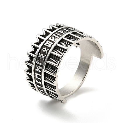 316 Stainless Steel Arrow Finger Ring RJEW-C030-03D-AS-1