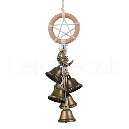 Iron Witch Bells for Door Knob for Protection HJEW-JM02207-1