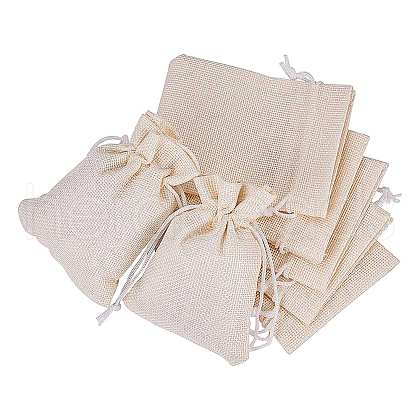 Burlap Packing Pouches Drawstring Bags ABAG-BC0001-07A-9x12-1