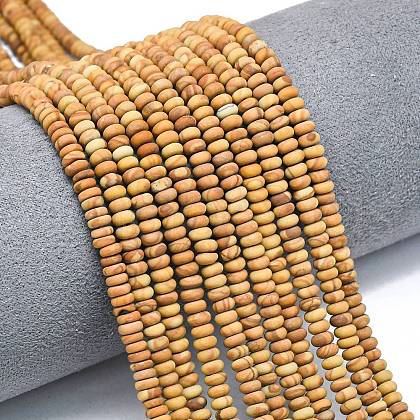 Natural Wood Lace Stone Beads Strands G-P575-A40-4x2mm-1