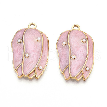 Ion Plating(IP) 304 Stainless Steel Enamel Pendants STAS-N107-02A-G-1