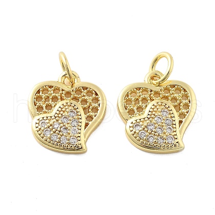 Brass Micro Pave Cubic Zirconia Pendants KK-C092-24M-G-1