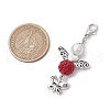 6Pcs 6 Colors Angel & Butterfly Alloy Beaded & Polymer Clay Pave Rhinestone Beaded Pendant Decoration HJEW-TA00339-4