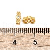 Brass Micro Pave Clear Cubic Zirconia Spacer Bars KK-P302-21A-G-3