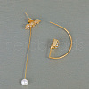 Asymmetrical Brass Pave Clear Cubic Zirconia Stud Earrings DV1745-3