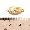 Brass Micro Pave Clear Cubic Zirconia Box Clasps KK-C075-15G-3