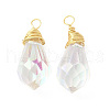 Rack Plating Brass with Glass Pendant KK-C023-01B-2