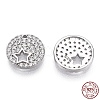 Rhodium Plated 925 Sterling Silver Micro Pave Cubic Zirconia Charms STER-T004-65P-3