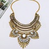 Alloy Crystal Rhinestone Ethnic Boho Trible Floral Chunky Bib Necklaces for Women FS-WG8FFE1-01-3
