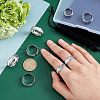 DICOSMETIC 8Pcs 8 Size 201 Stainless Steel Grooved Finger Ring for Men Women RJEW-DC0001-11-3