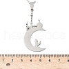 304 Stainless Steel Hollow Moon with Castle and Prayer Pendant Necklaces for Ramadan & Eid Mubarak NJEW-D318-05P-5