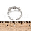 Brass Adjustable Open Cuff Rings for Women RJEW-R032-03P-5