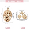 BENECREAT 12Pcs 2 Styles Brass Pendants KK-BC0014-15-2