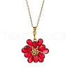 Flower Handmade Glass Seed Beaded Pendant Necklaces NJEW-MZ00096-06-2