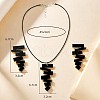 Irregular Geometry Acrylic with Imitation Leather Cord Pendant Necklace & Stud Earring Sets FS-WGB043E-01-2