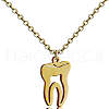 Tooth Shape 201 Stainless Steel Pendant Necklaces for Women FS-WG21FEE-03-3