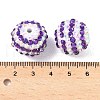 Striped Resin Rhinestone Beads OACR-A037-01A-3