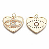 Brass Micro Pave Clear Cubic Zirconia Pendants KK-S356-230G-NF-2