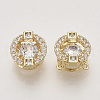 Brass Micro Pave Clear Cubic Zirconia Charms ZIRC-T011-15G-NF-2
