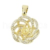Brass Micro Pave Clear Cubic Zirconia European Dangle Charms Bails KK-K297-54G-1