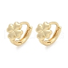 Clover Brass Hoop Earrings EJEW-Z102-11G-4
