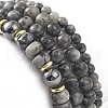 4Pcs 4 Style Natural Larvikite & Synthetic Hematite Stretch Bracelets Set with Cubic Zirconia Column Beaded BJEW-JB08830-6