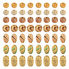 140Pcs 7 Styles Printed Wood Beads WOOD-TA0001-75-3