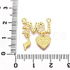 Brass Micro Pave Cubic Zirconia Pendants KK-T070-51G-3