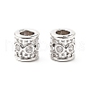 Column Brass Micro Pave Clear Cubic Zirconia European Beads KK-L237-017P-1