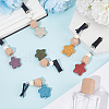 6Pcs 6 Colors Star Wood & Lava Rock Felt Car Air Vent Clips HJEW-DR00042-4