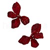 Flower Spray Painted Alloy Stud Earrings FS-WG7186F-01-3
