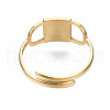 304 Stainless Steel Rectangle Open Cuff Ring RJEW-T023-86G-2