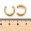 Brass Micro Pave Clear Cubic Zirconia Cuff Earrings EJEW-F370-38C-G-5