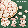   100Pcs Printed Wood European Beads WOOD-PH0002-88A-4