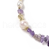Natural Amethyst & Pearl Beaded Necklaces NJEW-L119-09G-3