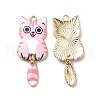 Light Gold Rack Plating Alloy Enamel Pendants ENAM-G210-01LG-05-1