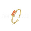 925 Sterling Silver Pave Cubic Zirconia Adjustable Open Cuff Rings for Women FP6084-6-2