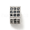 Brass Micro Pave Black Cubic Zirconia Beads KK-G493-37B-P02-1