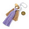 Handmade Macrame Cotton Angel Hanging Ornaments HJEW-JM02711-03-3