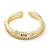 Rack Plating Brass Micro Pave Clear Cubic Zirconia Cuff Rings RJEW-C043-05G-2
