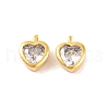Brass Micro Pave Clear Cubic Zirconia Pendants KK-U024-07G-1