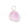 Dyed Natural Selenite Copper Wire Wrapped Round Pendants PALLOY-JF03770-02-3