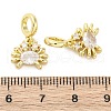 Brass Micro Pave Cubic Zirconia European Dangle Charms KK-D325-20G-02-3