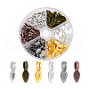Tibetan Style Alloy Glue-on Flat Pad Bails TIBEP-PH0004-48-6